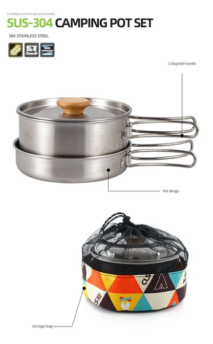 Stainless Steel Camping Pot Set