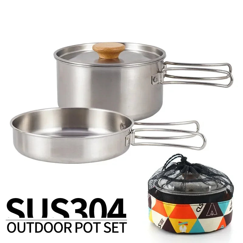 Stainless Steel Camping Pot Set