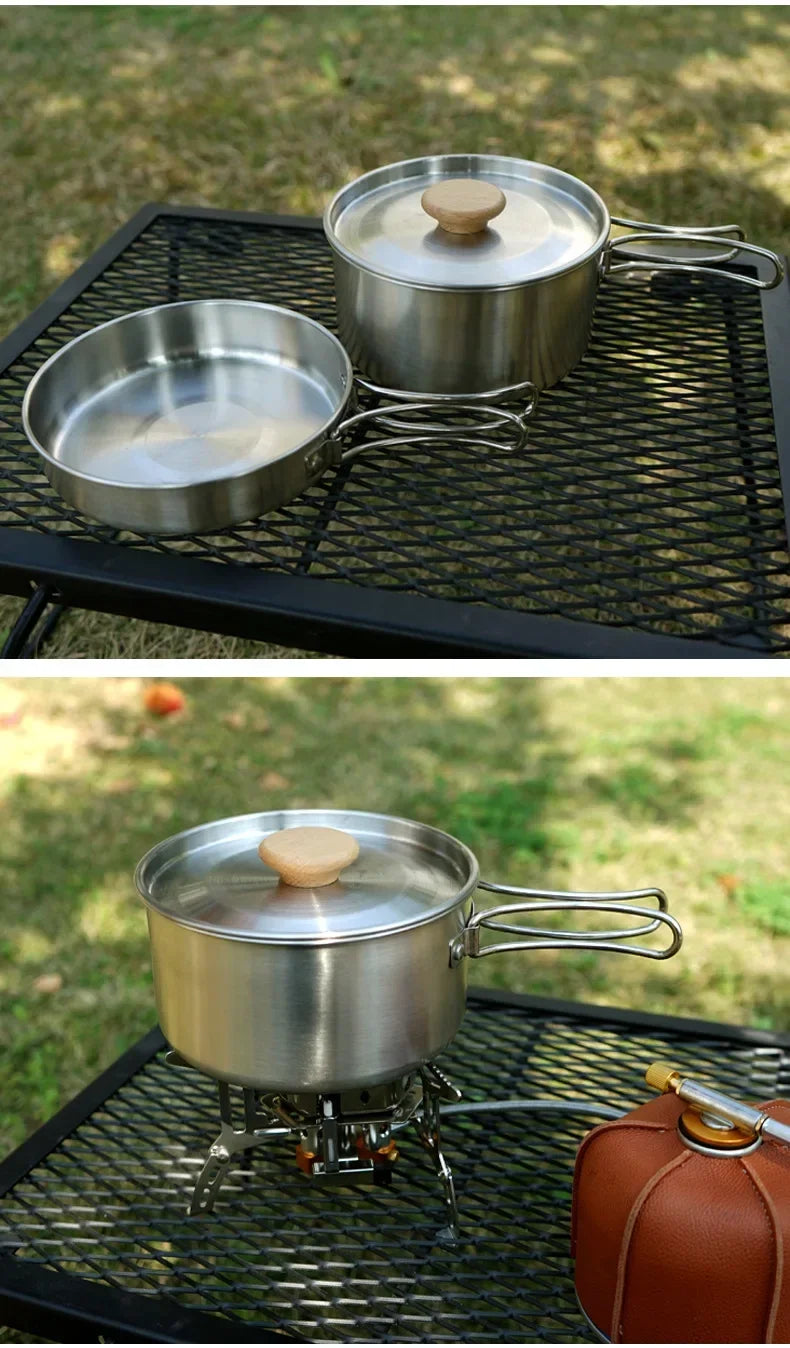 Stainless Steel Camping Pot Set