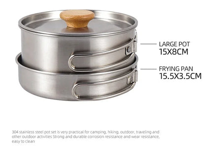 Stainless Steel Camping Pot Set