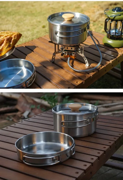 Stainless Steel Camping Pot Set