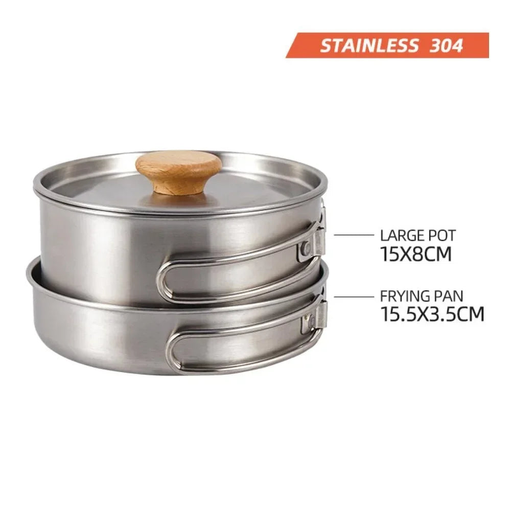 Stainless Steel Camping Pot Set