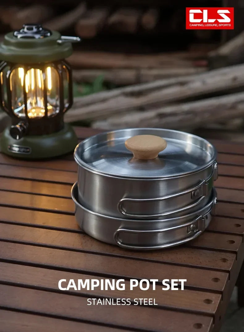 Stainless Steel Camping Pot Set