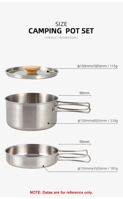 Stainless Steel Camping Pot Set