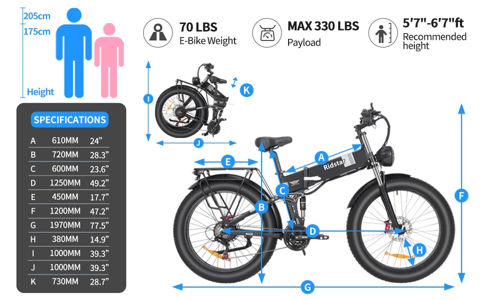 1500W Foldable Electric Bicycle