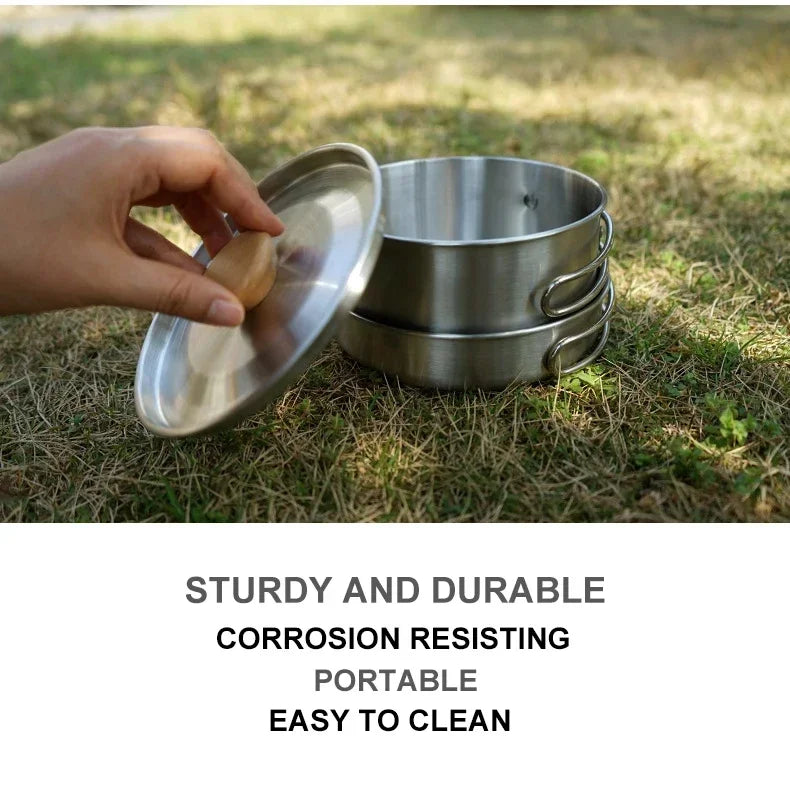 Stainless Steel Camping Pot Set