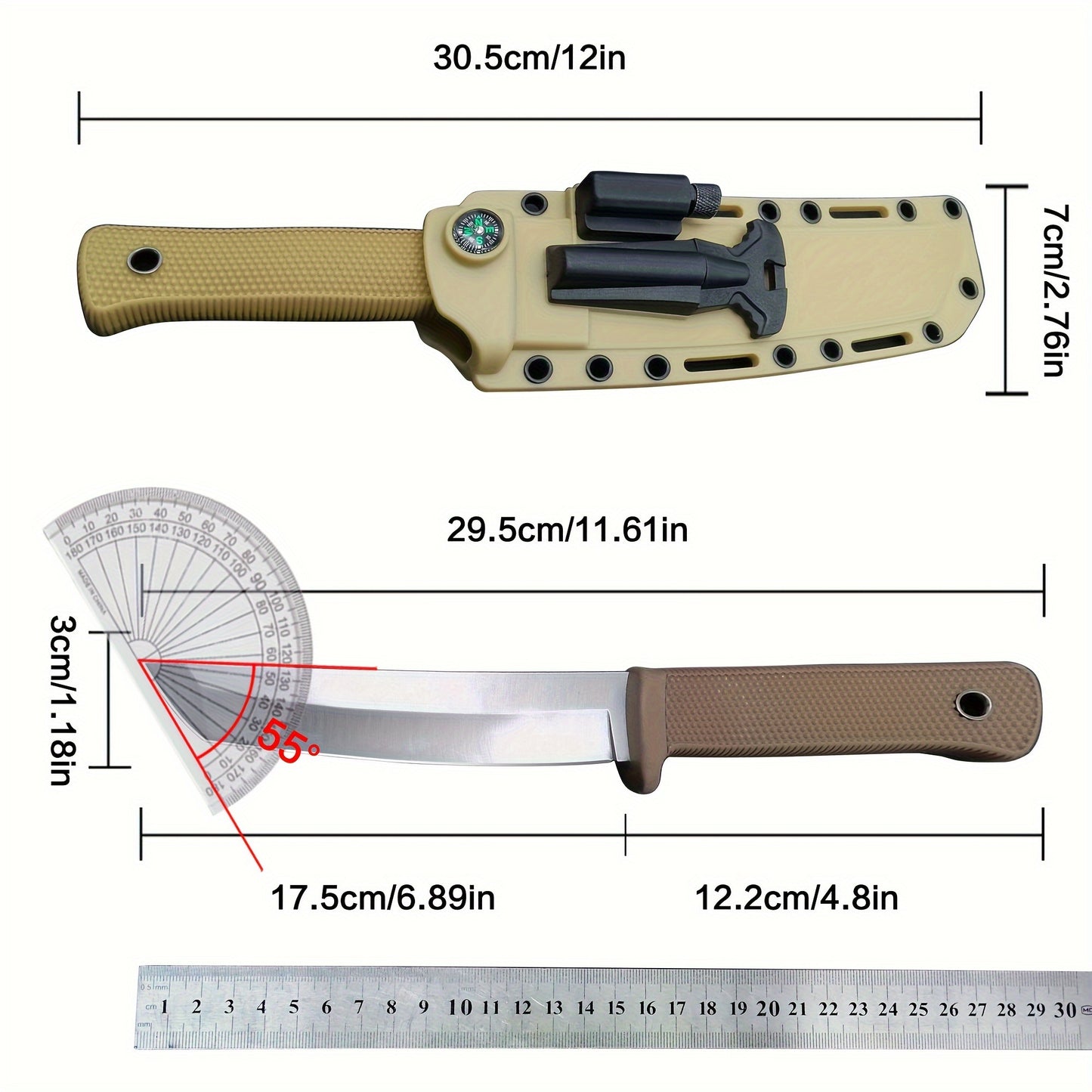 Stainless Steel Fixed Blade Hunting Knife