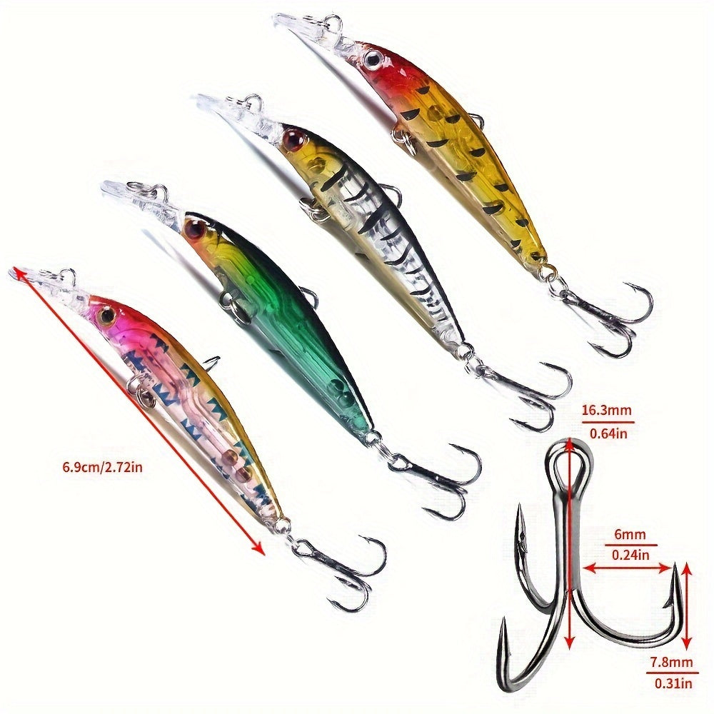 56pcs Deluxe Minnow Fishing Lures Kit