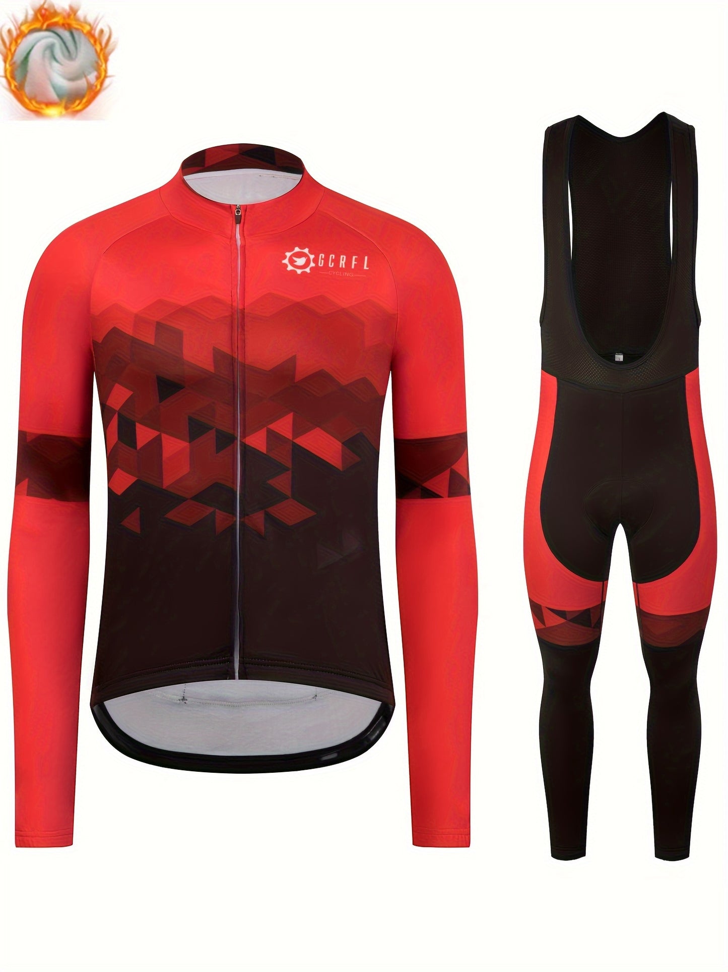 Men's Fleece Cycling Jersey & Leggings Set