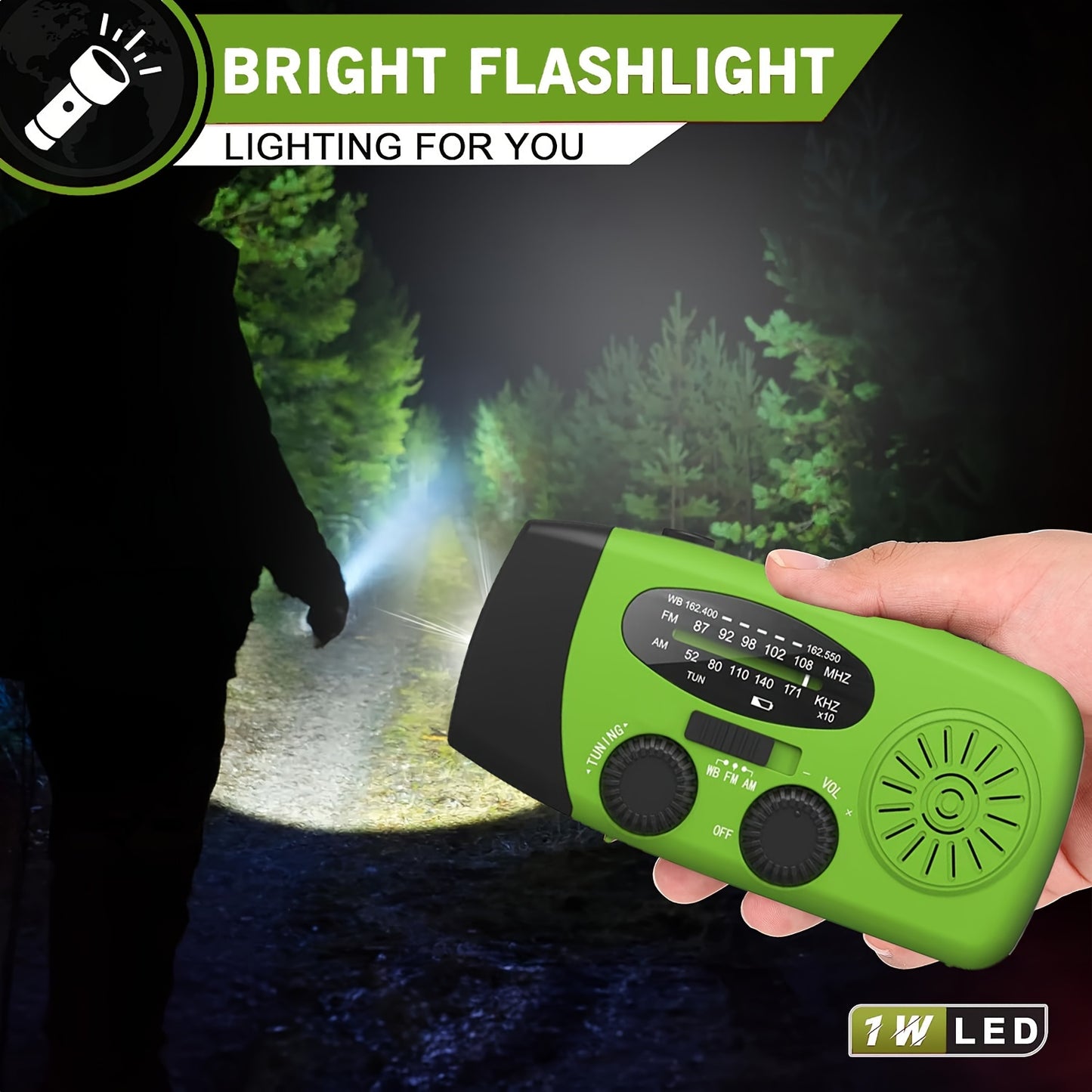 Solar & Hand Crank Emergency Radio/Flashlight