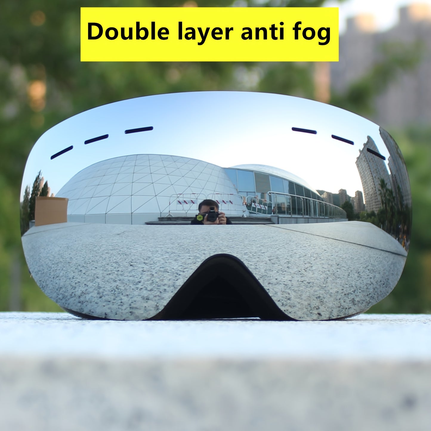 Large Frame Double Layer Anti-Fog Ski Goggles