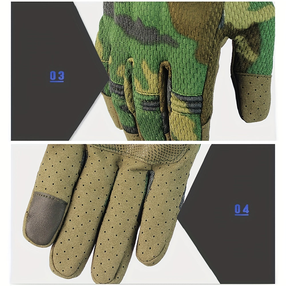 Premium Touch Screen Full Finger Camo Gloves