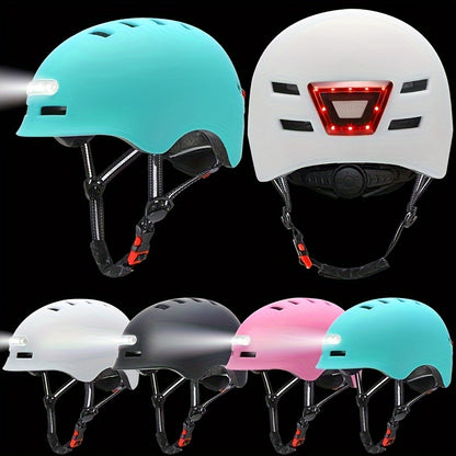 Adult Bike Helmet with Rechargeable LED Lights