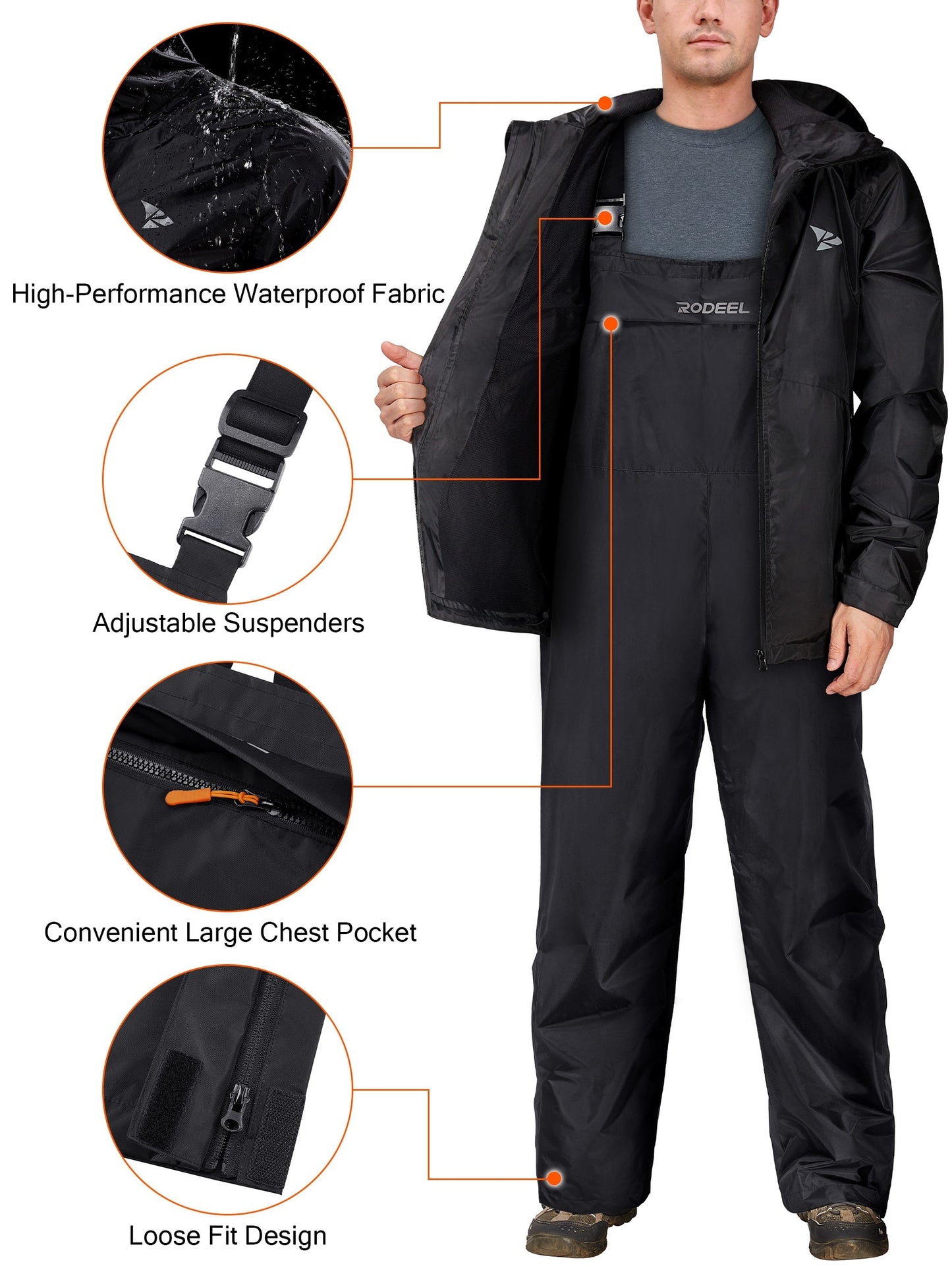 All-Weather Hooded Cargo Jacket & Breathable Ski Pants Set