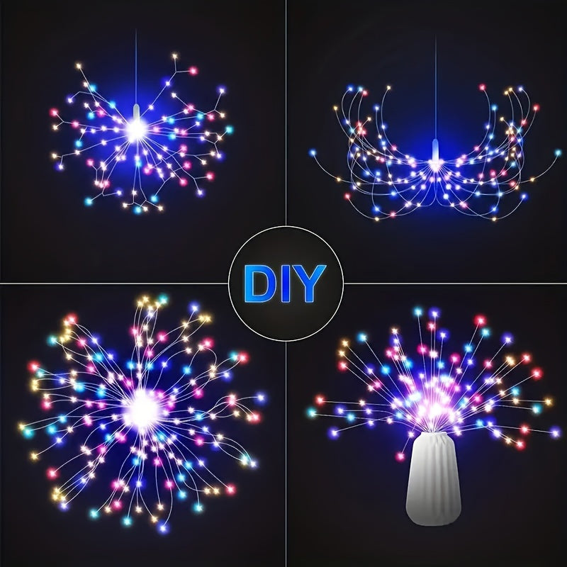 4pcs Solar Powered Fireworks LED String Lights