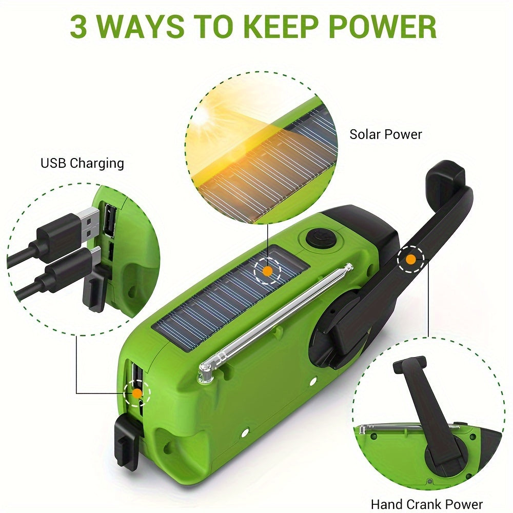 Solar & Hand Crank Emergency Radio/Flashlight