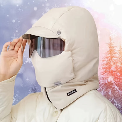 Winter Trapper Hat with Integrated Goggles