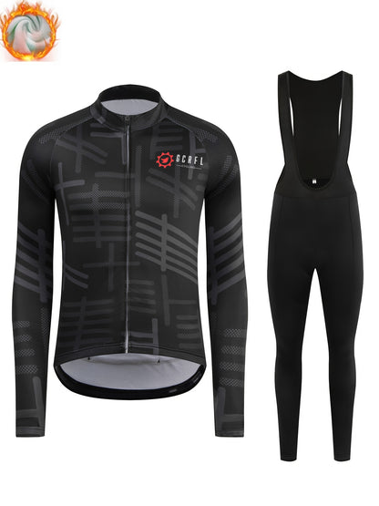 Men's Fleece Cycling Jersey & Leggings Set