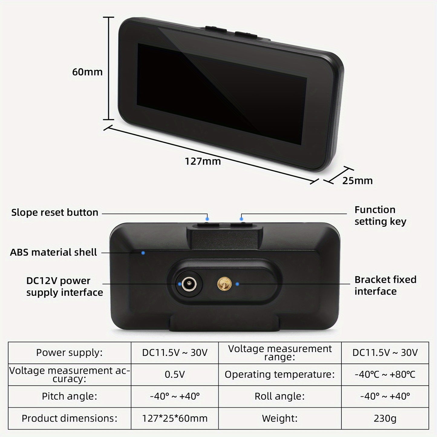 Advanced Car Digital Inclinometer