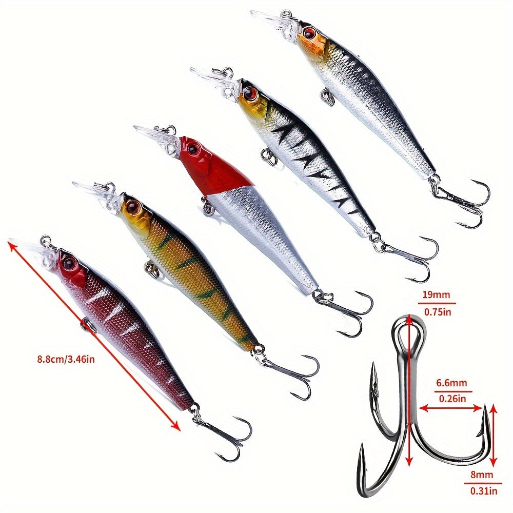 56pcs Deluxe Minnow Fishing Lures Kit