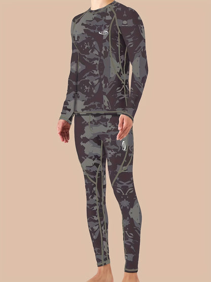 Men's Camo Thermal Fleece-Lined Long Johns