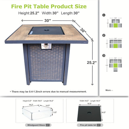 Rattan Fire Table