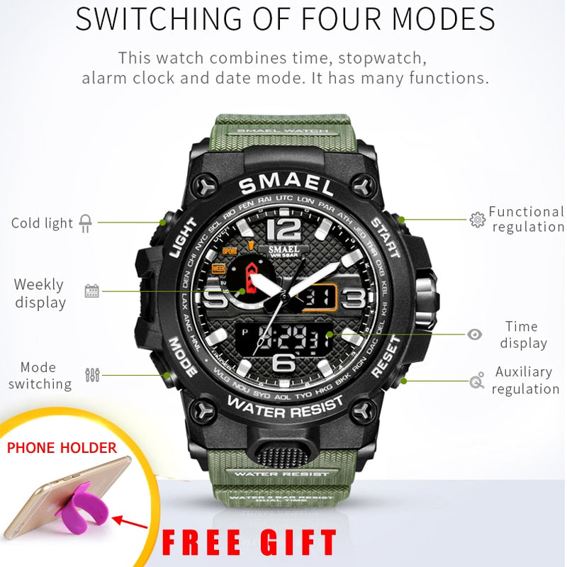 Dual Display Analog Digital LED Electronic Quartz Wristwatch - yourpersonalfavorites